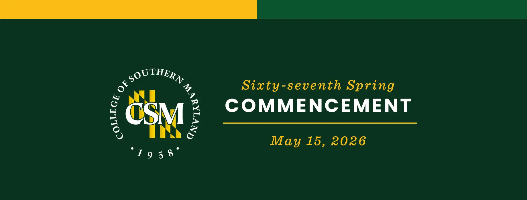CSM commencement announcement with logo