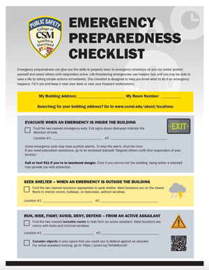 emergency preparedness checklist cover