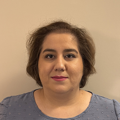 A headshot of CSM physics professor Dr. Sima Saeidi. She is wearing a blue blouse and smiling at the camera.