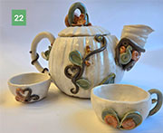 pumpkin-winner-#2-2025 of a tea set in the image of a pumpkin