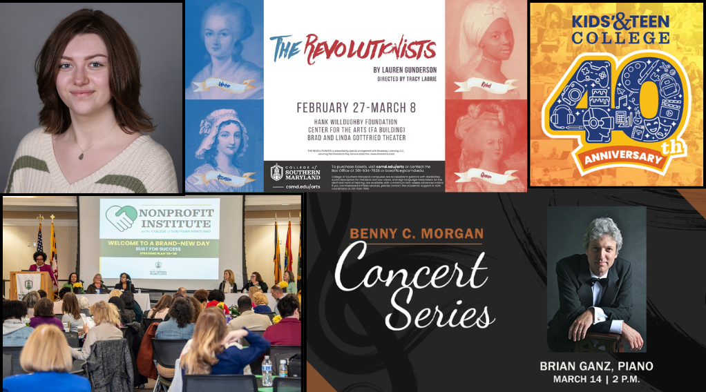 Collage of flyers and photos depicting the events promoted in the article. 