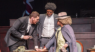 Student on stage in theater 