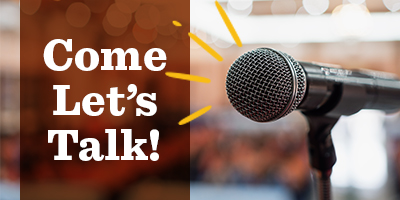 Come Let's Talk, showing a microphone pointed at you